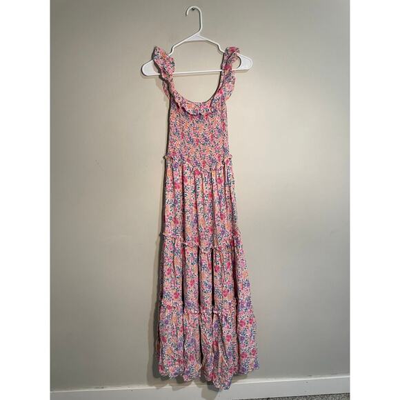 Abel the Label Dresses & Skirts - Anthropologie‎ Abel The Label Pink Floral Smocked Tiered Off Shoulder Maxi Dress